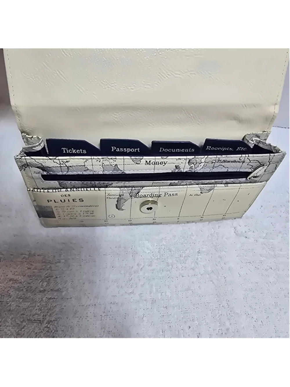 Women's Unbranded Travel Map Wallet One Size Beige Blue